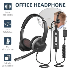 Auricular Mpow HC6 wired 3.5mm + USB Control Zoom Skype Multiplataforma - comprar online
