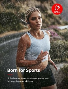 Imagen de Auricular Mpow Flame SPORT - Shedirmuc Bluetooth Deportivos 16 hrs IPX7 CVC 6.0 Bajos Profundos Negro