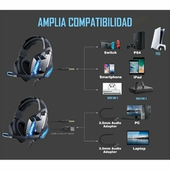 Auricular Onikuma K18 Gaming con adaptador PC multi plataforma - Auriculares