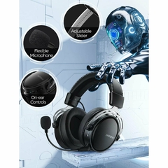 Auricular Gaming INALAMBRICO Mpow AIR 2.4G para juegos PS5/PS4/PC Ordenador con controlador de doble cámara, 17 horas, Graves 3D - Auriculares