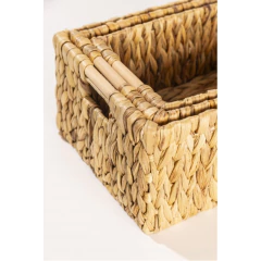 CANASTO JACINTO MANIJAS ANCHAS FIBRA NATURAL - BZR Tiribelli