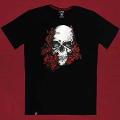 Remera Hombre Skull con rosa El Danzante - comprar online