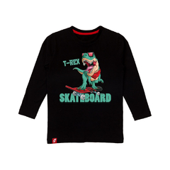 Remera T Rex Skateboard Manga Larga Niños