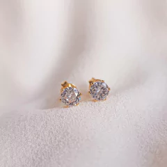 Brinco Ponto de Luz 5mm (maior) banhado a ouro - comprar online