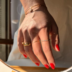 Anel minimal aro fino (1mm) banhado a ouro - comprar online