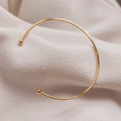 Bracelete Minimalista aberto banhado a ouro