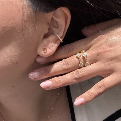 Brinco Luna banhado a ouro - comprar online