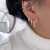 Trio brincos argolinha Bamboo banhado a ouro - Mimo Meu Semijoias