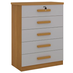 Cômoda D Doro Ipanema 5 Gavetas Cinamomo/Off White - comprar online