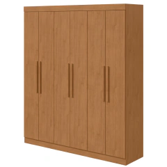 Roupeiro Lopas Andara Soft 6 Portas Amêndoa Clean