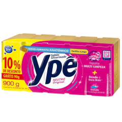 Sabão Ypê 900g Amarelo Neutro Glicerinado 10 Desc