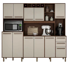 Armário Valdemóveis Petra Chocolate/Off White