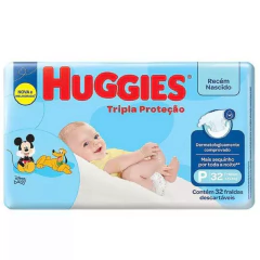 Fralda Huggies Tripla Proteção Jumbo P C/32un