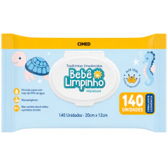Lenços Umedecidos Bebê Limpinho C/140un Premium