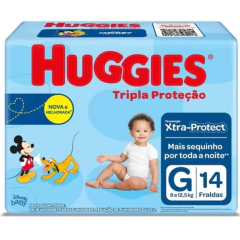 Fralda Huggies Tripla Proteção Jumbinho G C/14un.