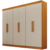 Imagem do Roupeiro Leifer Delta 6 Portas Cinamomo/Off White