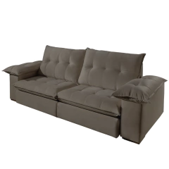 Sofá Jc Estofados Vegas Retrátil 2 Mód.X1.00 2.50cm Tecido: Veludo 525-Bege Claro