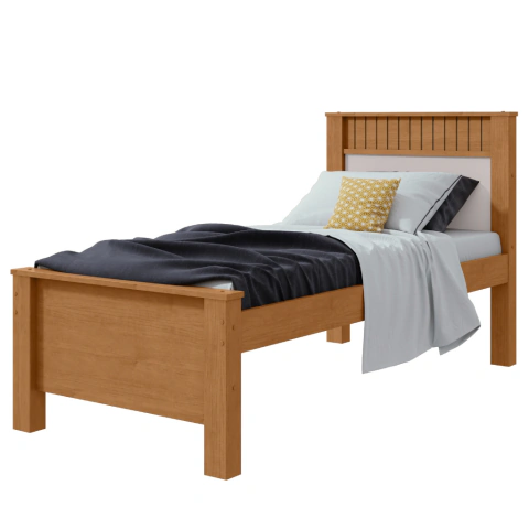 Cama Solteiro Lopas Athenas Amêndoa Clean/Off White