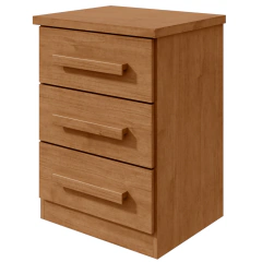 Mesa De Cabeceira Lopas Baião 3 Gavetas Amêndoa Clean