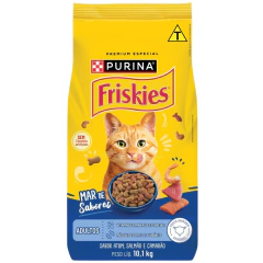 Ração Purina Friskies 10.1kg Adulto Mar De Sabores Atum Salmão E Camarão