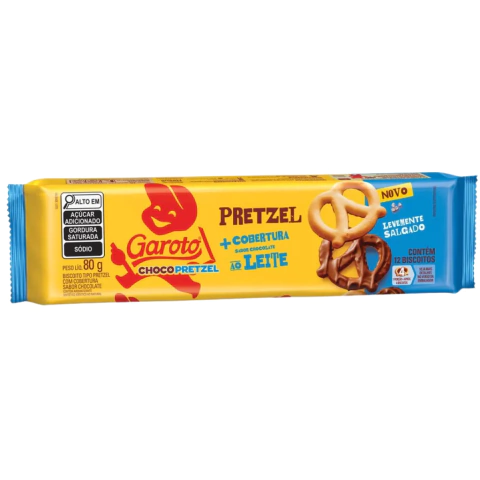 Biscoito Garoto 80g Chocopretzel Ao Leite