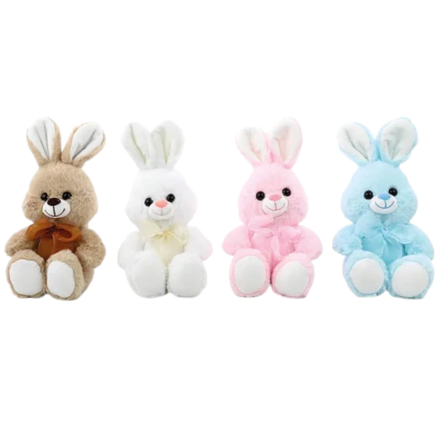 Coelhos De Pelúcia Cromus Com Laço 20cm Sortido Ref.1067690