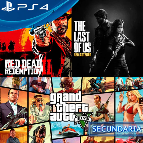 COMBO TRIPLE LEYENDA GTA V + TLOU + RDR2 PS4 DIGITAL SECUNDARIA - comprar online