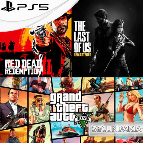 COMBO TRIPLE LEYENDA GTA V + TLOU + RDR2 PS5 DIGITAL SECUNDARIA - comprar online