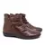 Bota Cano Curto Couro Conforto Zíper Marrom Perlatto - comprar online