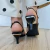 Sandália Couro Preto Salto Detalhe Prata - comprar online