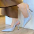 Scarpin Salto Alto Couro Azul Bebê - comprar online