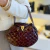 Bolsa Baú Pequena Couro Pirarucu Bordô
