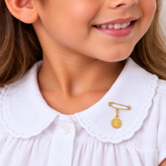 Alfinete Medalha S Bento Folheado Ouro - comprar online