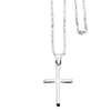 Colar de aço com pingente em forma de cruz, sem Cristo, com corrente de 60cm.