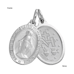 Colar Medalha Milagrosa N S Graças Aço 2,3cm - Pi01C/Fi30-50 - Loja Santo Anjo