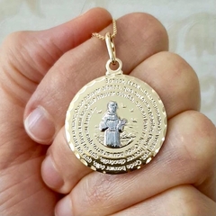 Colar Oração São Francisco Folheado Ouro - CJP250-DR/F03-50 - Loja Santo Anjo