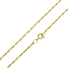 Corrente Singapura folheada a ouro de 50cm com fecho de mosquetão.
