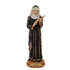 Estátua de Santa Rita em resina, com 30 cm de altura, vestida com hábito escuro e segurando um bastão.
