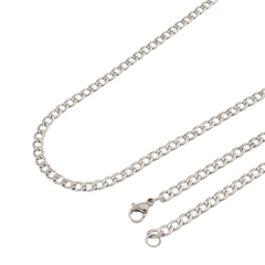 Corrente de aço inoxidável grosso com fecho, medindo 70 cm, ideal para uso masculino.