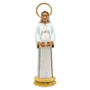 Estátua de Nossa Senhora Grávida em resina, com detalhes em dourado e vestimenta clara, medindo 30cm.