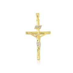 Colar Cruz com Cristo Folheado Ouro 60cm - CJC130DR/F12-60 na internet