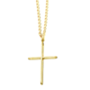 Colar cruz 3D sem Cristo folheado a ouro com corrente de 60 cm.