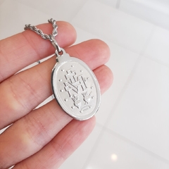 Colar Medalha Milagrosa N S Graças Aço 2,3cm-CJPi01C/Fi08-60 na internet