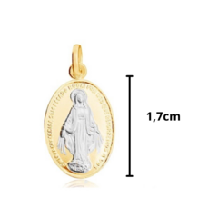 Medalha Milagrosa Média Folheada a Ouro e Ródio 1,7cm - comprar online