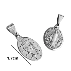 Pingente Medalha Milagrosa N S das Graças Inox 1,7cm