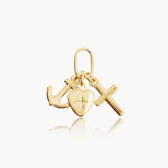 Pingente Virtudes Teologais Folheado Ouro 1,2cm - C124-D - comprar online