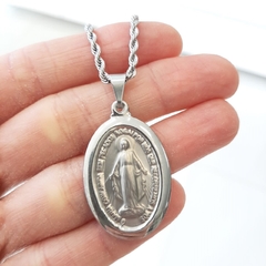 Colar Pingentel Medalha Milagrosa N S Graças 3cm- CJPi12/fI08-60
