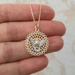 Colar Ping Mandala Esp Santo Folheada Ouro 50cm - loja online