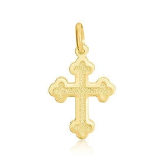 Colar Cruz Com Cruz Fosco Folheado Ouro 50cm -CJC116D/F01-50 na internet