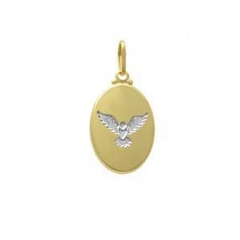 Colar Oval Espirito Santo Folh Ouro 50cm - CJP439DR/F03-50 na internet
